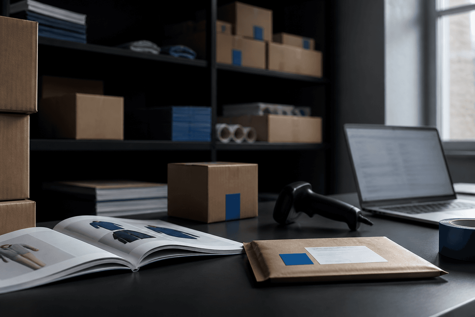 Escena ilustrativa de e-commerce conectado con un sistema de gestión