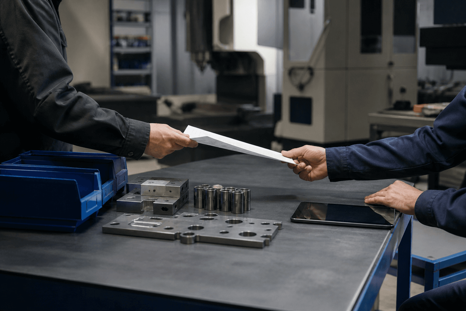 Escena ilustrativa de erp industrial para producción y administración